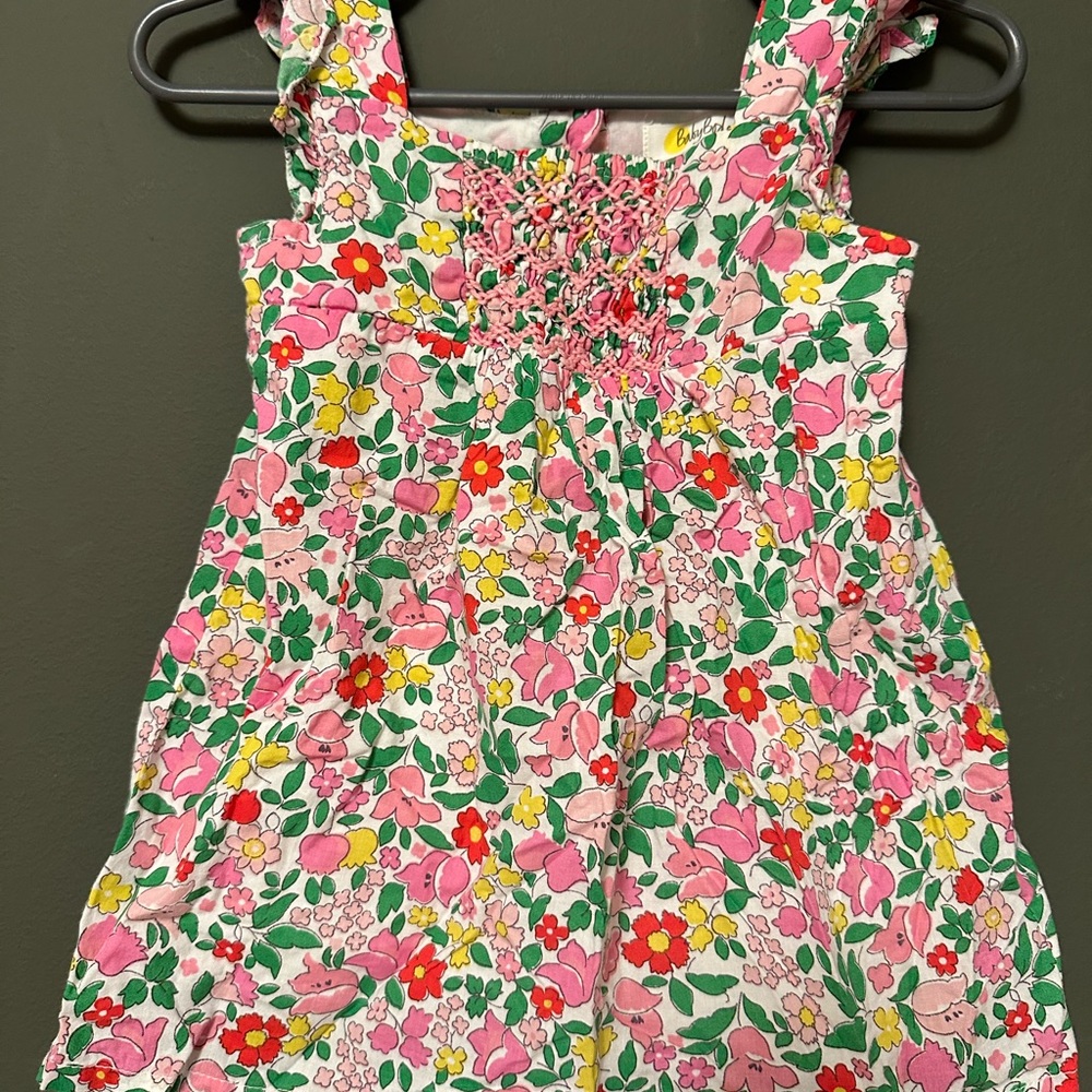 Baby Boden Pink Floral Dress Size 3/6 Months
